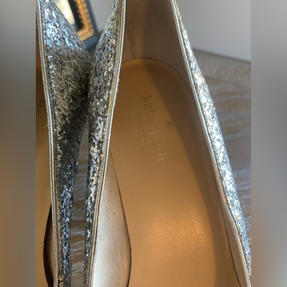 Kate Spade | Silver Glitter Pumps | Size 8M | 3” Heel - Picture 2 of 4